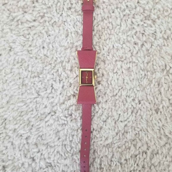 Kate Spade Red Watch with Gold Bow Accent
